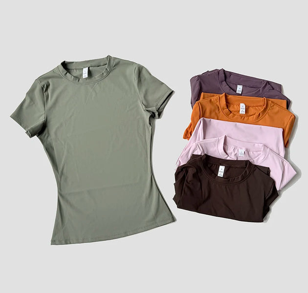 Women Yoga Top Seamless Sport T Shirts Fitness Clothes Short Sleeve Yoga Shirt Gym Top Running  Active Wear