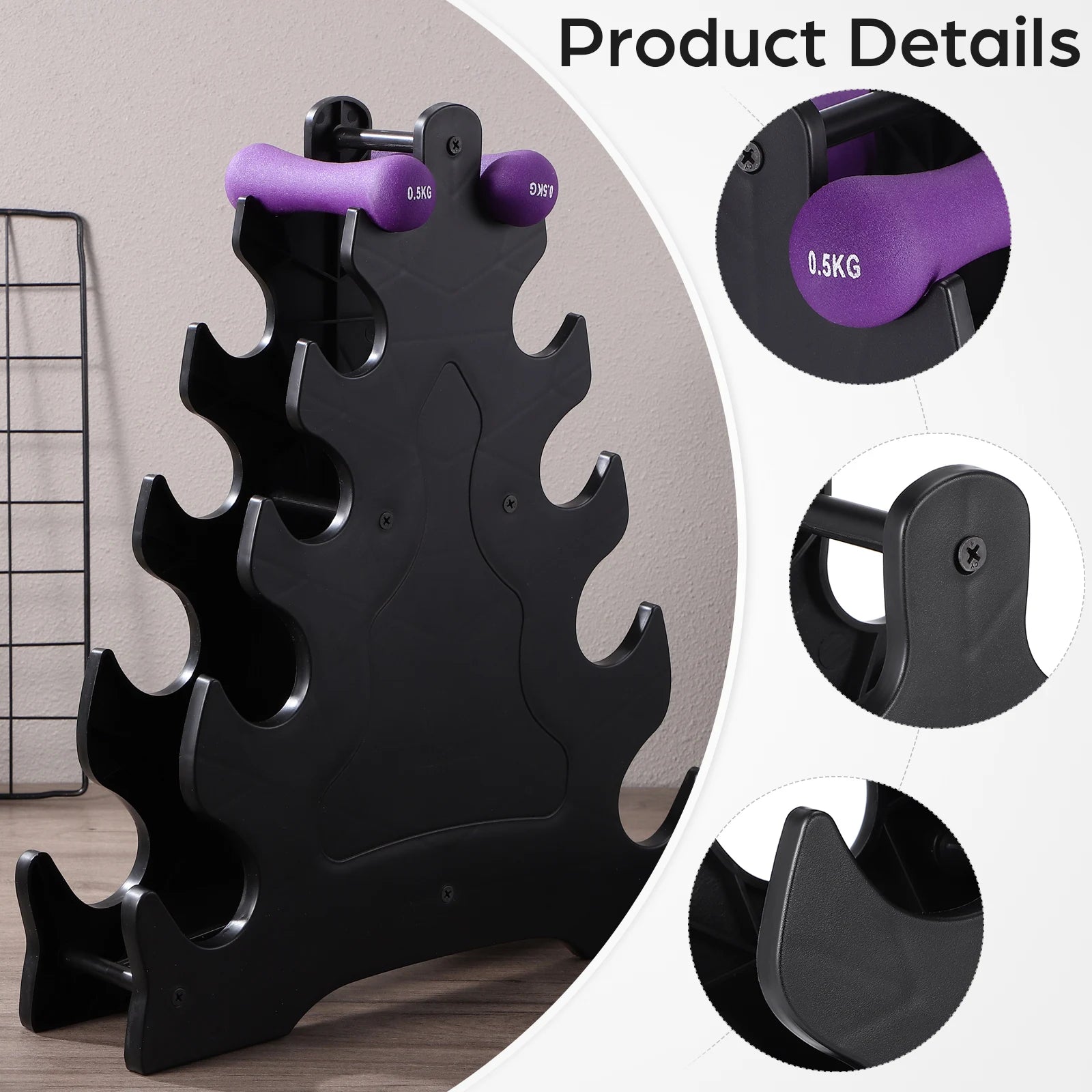 Kettlebell Rack Dumbbell Shelf Fitness Fixing Triangle Shaped Stand Dumbbell Storage Bracket Rack Holder Gym Accessories Strong