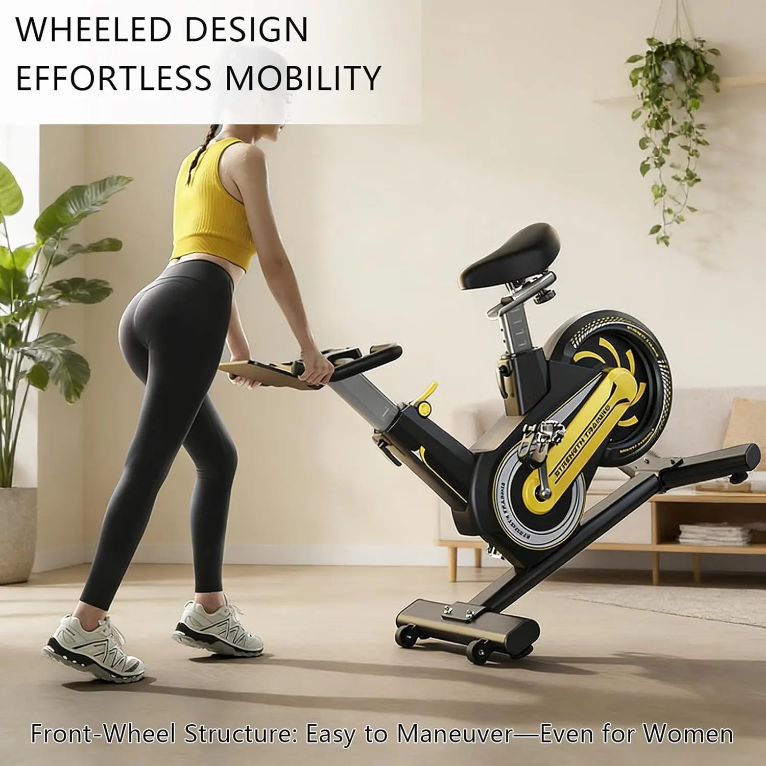 Exercise Bike Magnetic Stationary Bike For Home 7-level Resistance Adjustment Function, Compact Indoor Exercise Bike, Customized