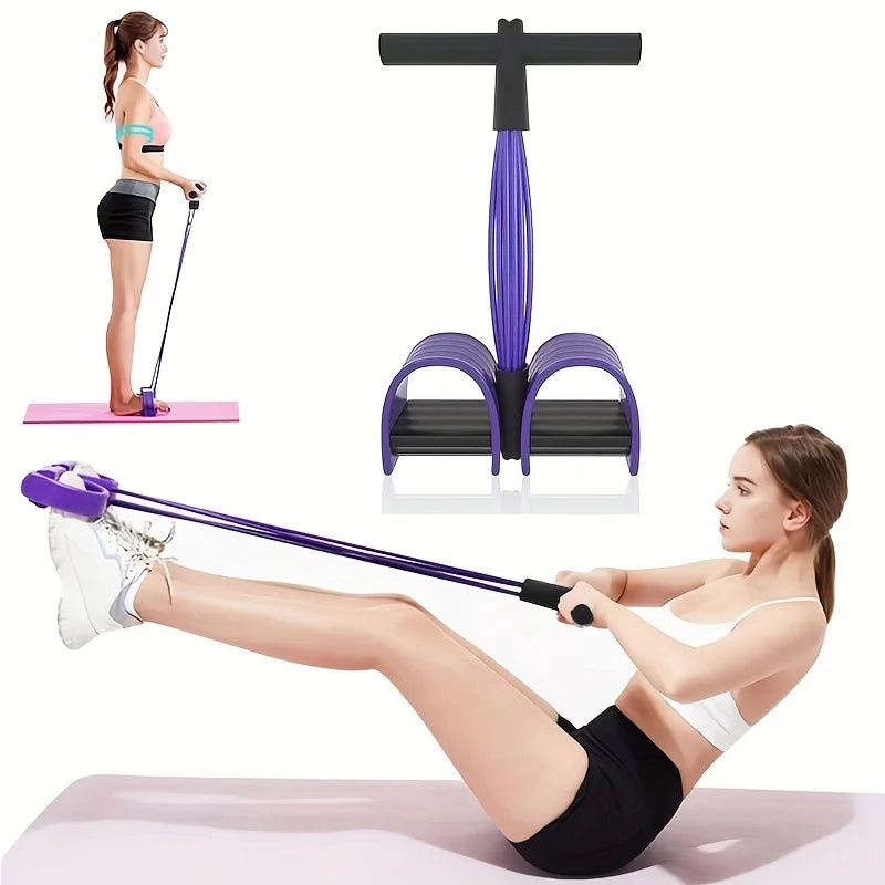 6-Tube Resistance Band Non-Slip Handles Household Fitness Yoga Abdominal Strengthening Sit-Up Assistive Sports Exercises At Gym