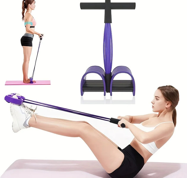 6-Tube Resistance Band Non-Slip Handles Household Fitness Yoga Abdominal Strengthening Sit-Up Assistive Sports Exercises At Gym