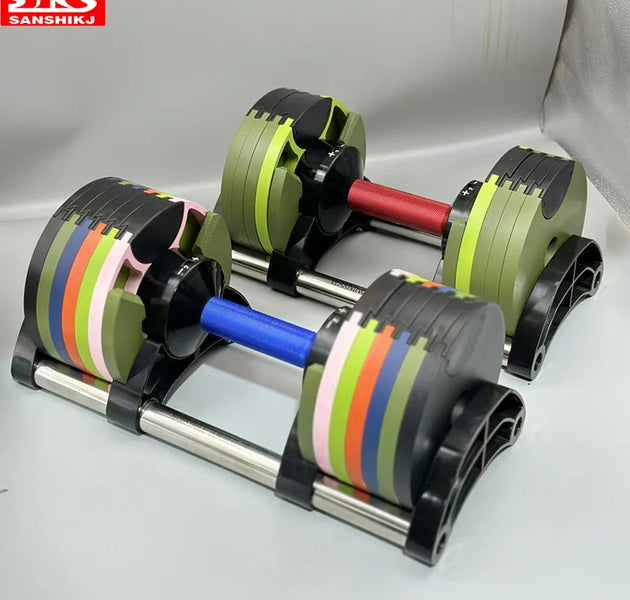 Adjustable Round Dumbbell Set, Second Generation, 2kg Increase, 24kg, 36kg, Fitness, Newly Upgraded