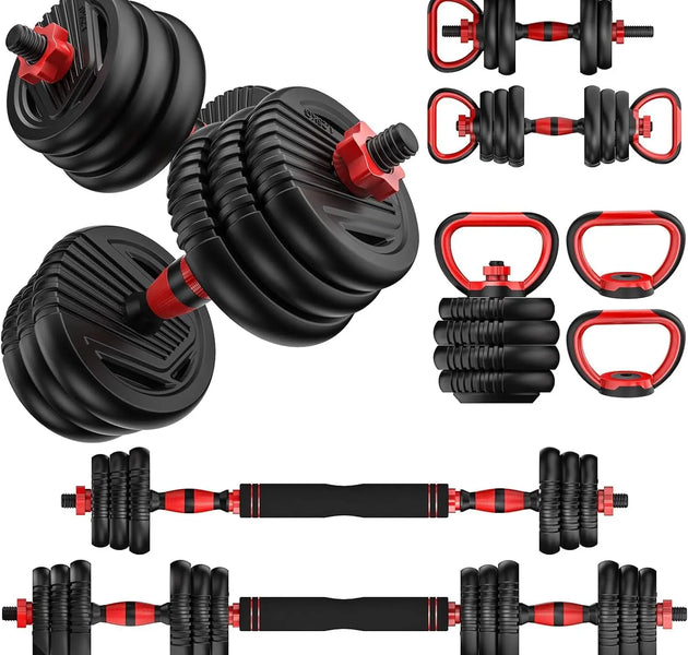 Adjustable 4-in-1 Dumbbell Set 20-90lbs, Home Gym Equipment for Men & Women