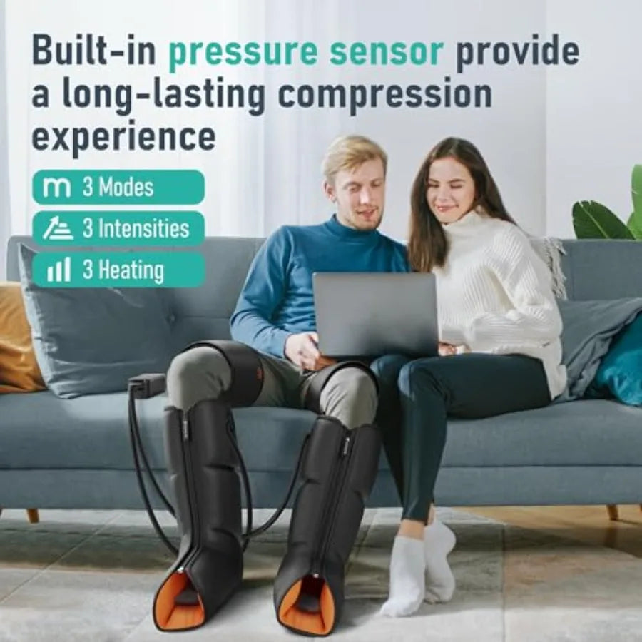 Leg Massager 3-in-1 Foot Calf and Thigh Massager with Heat and Compression Therapy Leg Massage Boots for Pain Relief FSA-HSA El