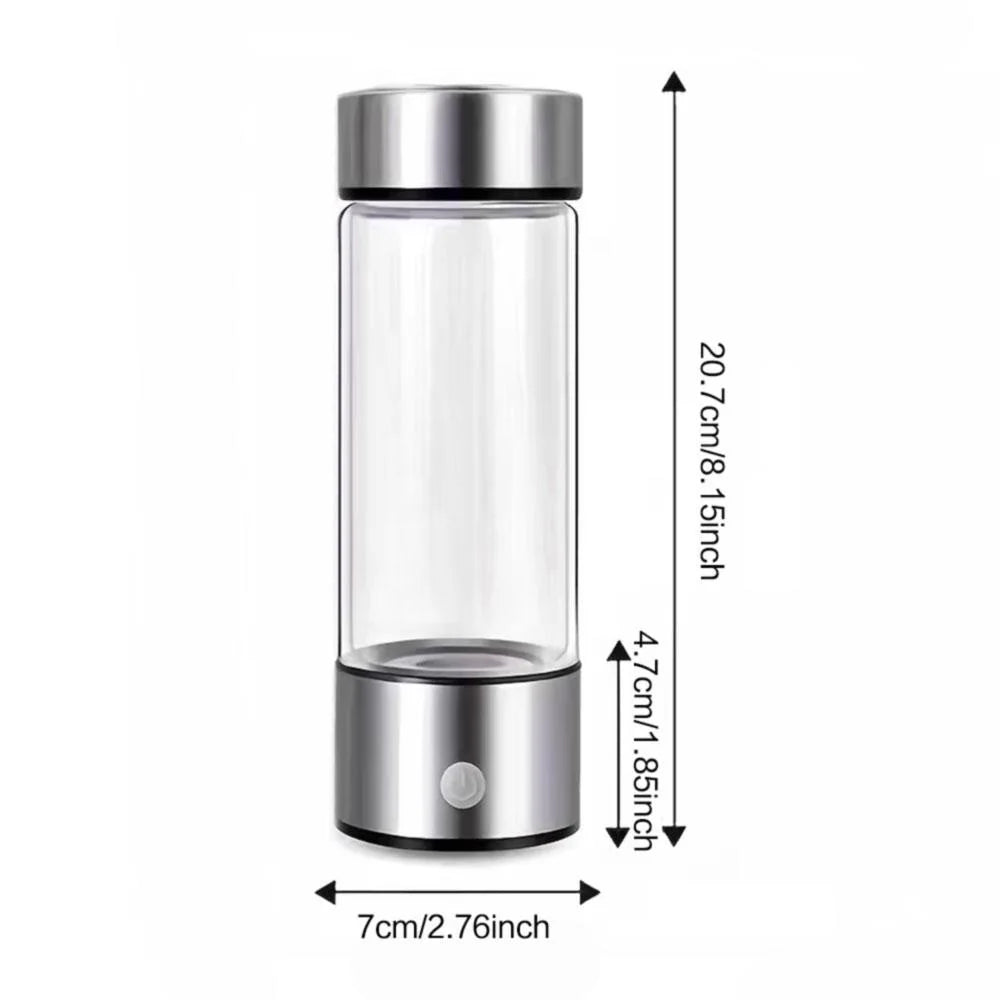 420ML Smart Portable Alkaline Water Bottle, Rechargeable Hydrogen Ionizer Generator with pH Tester for Healthy Drinking Anywhere