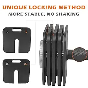 9-in-1 50LB Adjustable Square Dumbbells Set, Quick-Lock, Free Weights with Multi Weight Options
