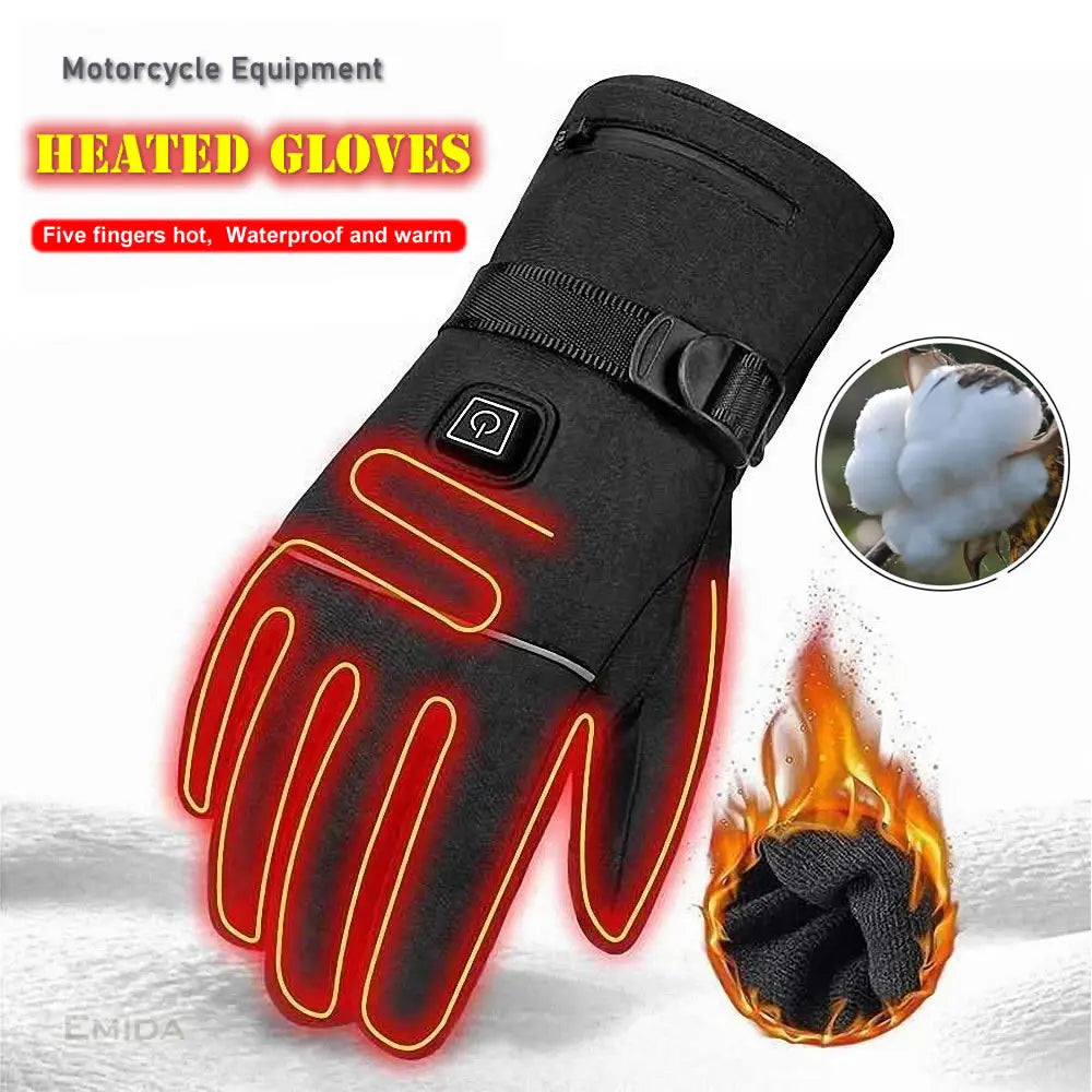 HG08 Outdoor Electric Heating Gloves Waterproof Guantes Touch Screen Li-Polymer Battery Riding Hiking Camping Motorbike Racing