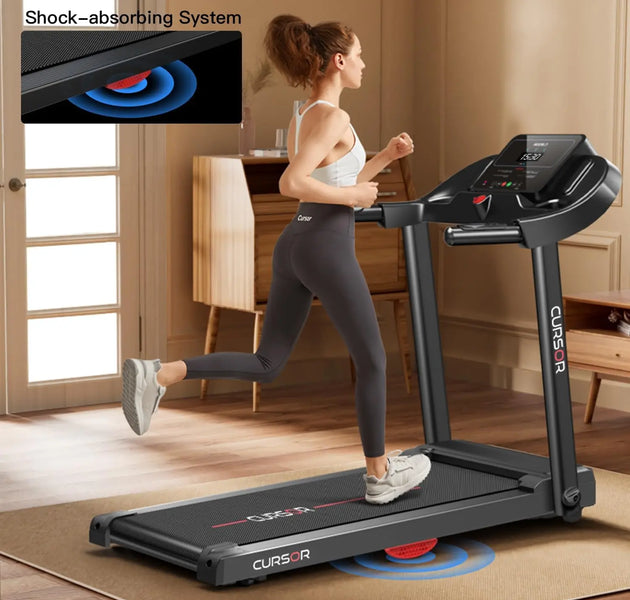 Home Folding Treadmill with Pulse Sensors, 2.5 HP Quiet Brushless, 7.5 MPH, 265 lbs Capacity