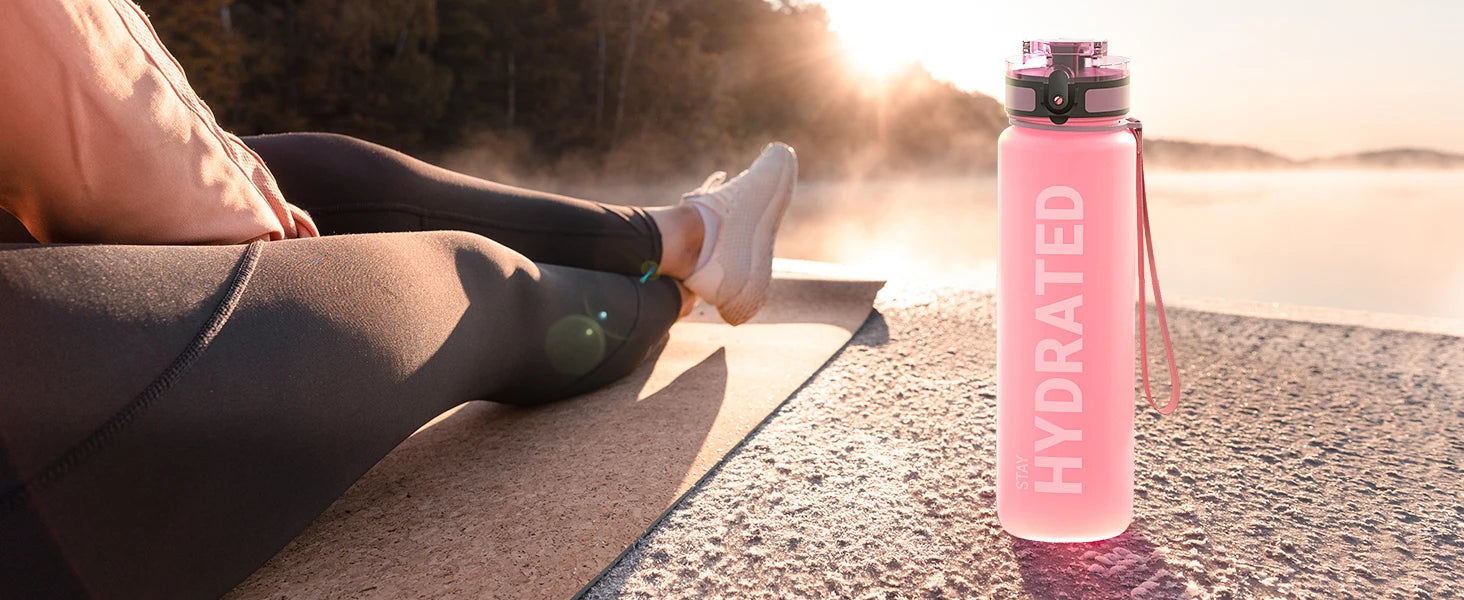 32oz Water Bottle Motivational Sport Water Bottle Leakproof Drinking Bottles Outdoor Sports Travel Kettle Drinking Water Bottle