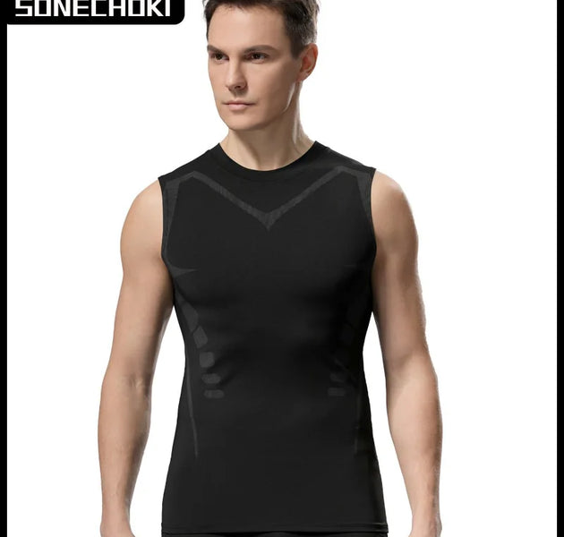 Compression Tank Top Men Gym Shirt Sleeveless Quick Dry Printing Sportswear Male Fitness Bodybuilding Vest Workout Muscle Top