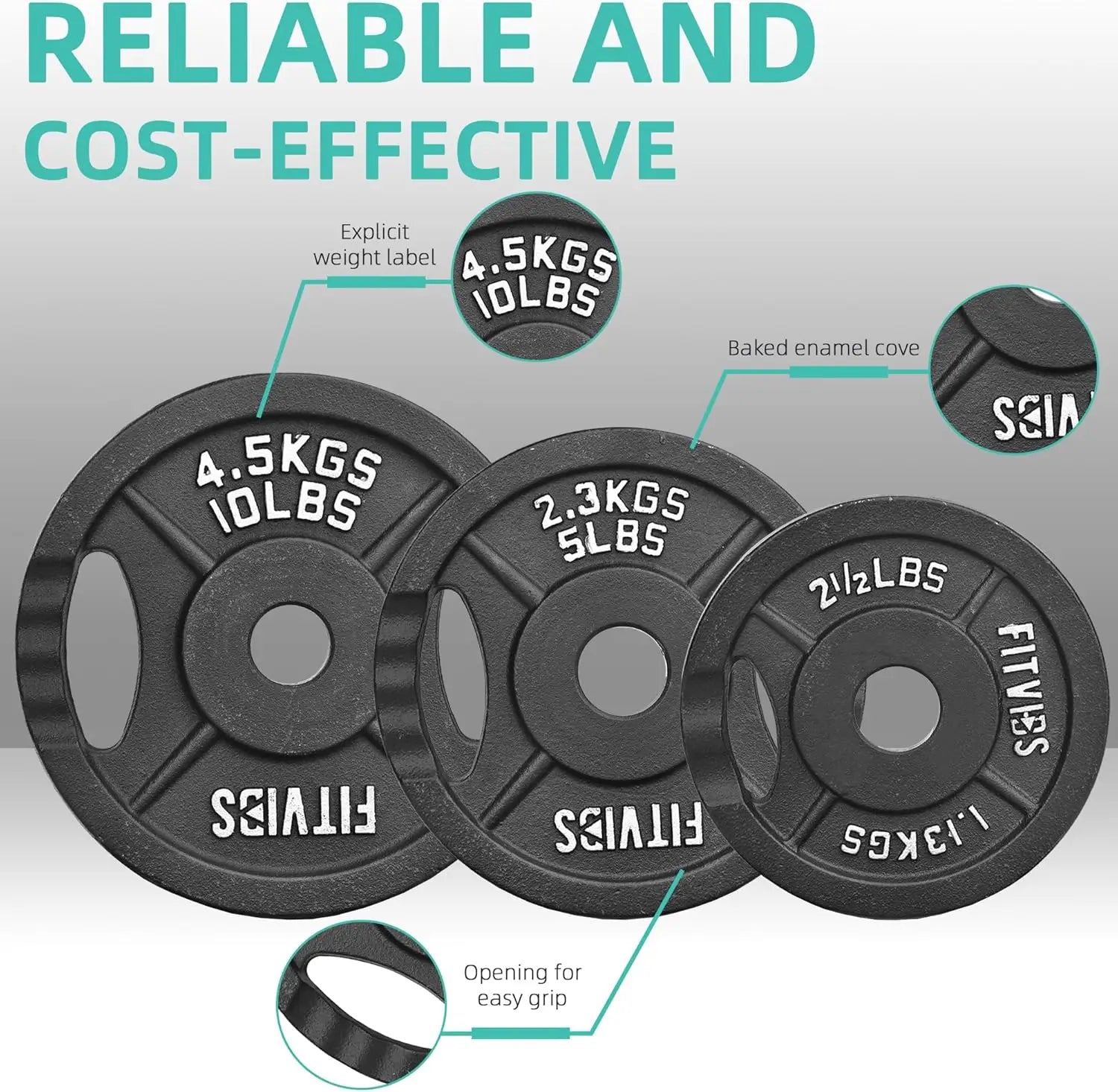 45-Pound Standard Weight Plates Set with 5FT Barbell and Star Locks, Multiple Styles for Home Gym