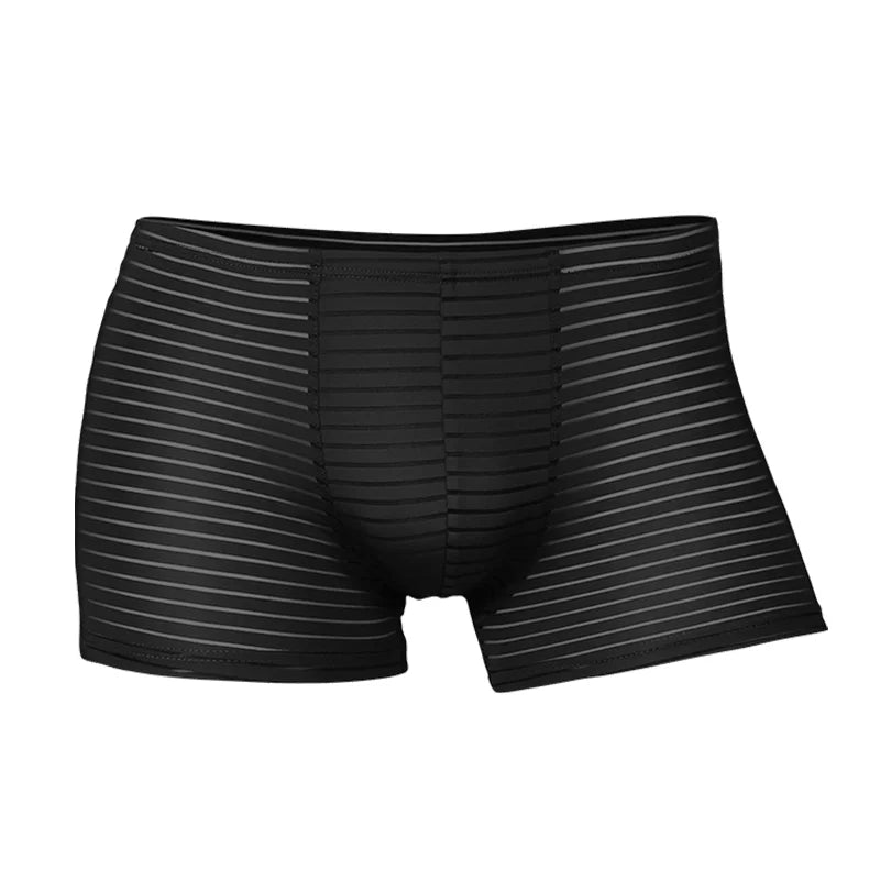 Men's Underwear Shorts L-3XL Breathable Mesh Boxer Lingeries Anti-Chafing Comfy Briefs U Pouch Solid Under Panties Plus sIZE