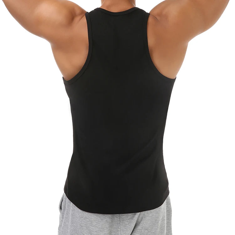 Muscle Tank Vest Men's Sports Sleeveless Shirts Sexy Deep V Neck Loose Summer Vests Solid Color T Shirts Fitness Gmy Tops