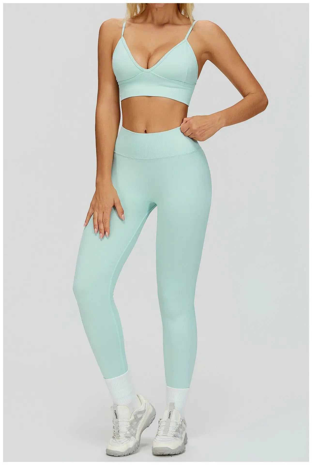 2/3PCS Seamless Yoga Set Gym Workout Suits Athletic Wear Women Legging Fitness Bra Crop Top Long Sleeve Sports Suits Sportswear