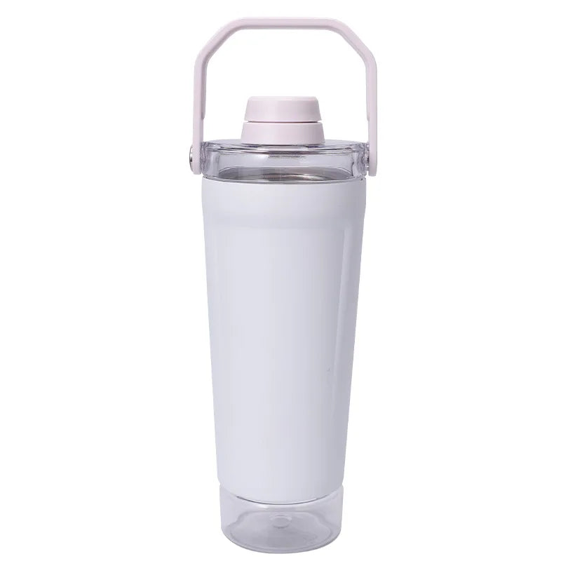 New Double-layer Protein Powder Shaker Cup, 304 Stainless Steel Insulated Sports and Gym Water Cup with Storage Compartment