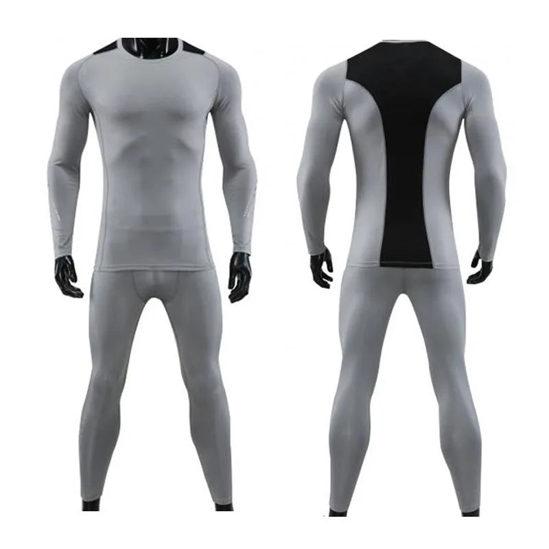 Men's Bodybuilding Activewear Fitness Suit with Elastic Compression Tights Slim Fit Workout Pants and Gym Muscle Boosting Runnin