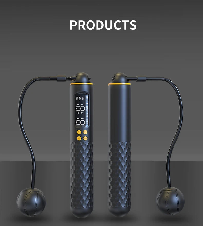 New rechargeable USB Electronic Technology Jump Rope Wire Rope Adjustable Jump Rope Trainer Digital Wireless Calorie Counter