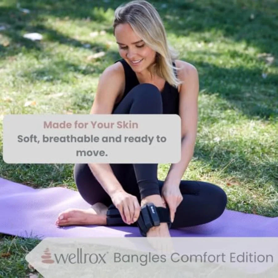 Weighted Bangles Adjustable Ankle and Wrist Weights for Women Men Set of 2 lbs 1 lb Each Black Ideal for Pilates Yoga R