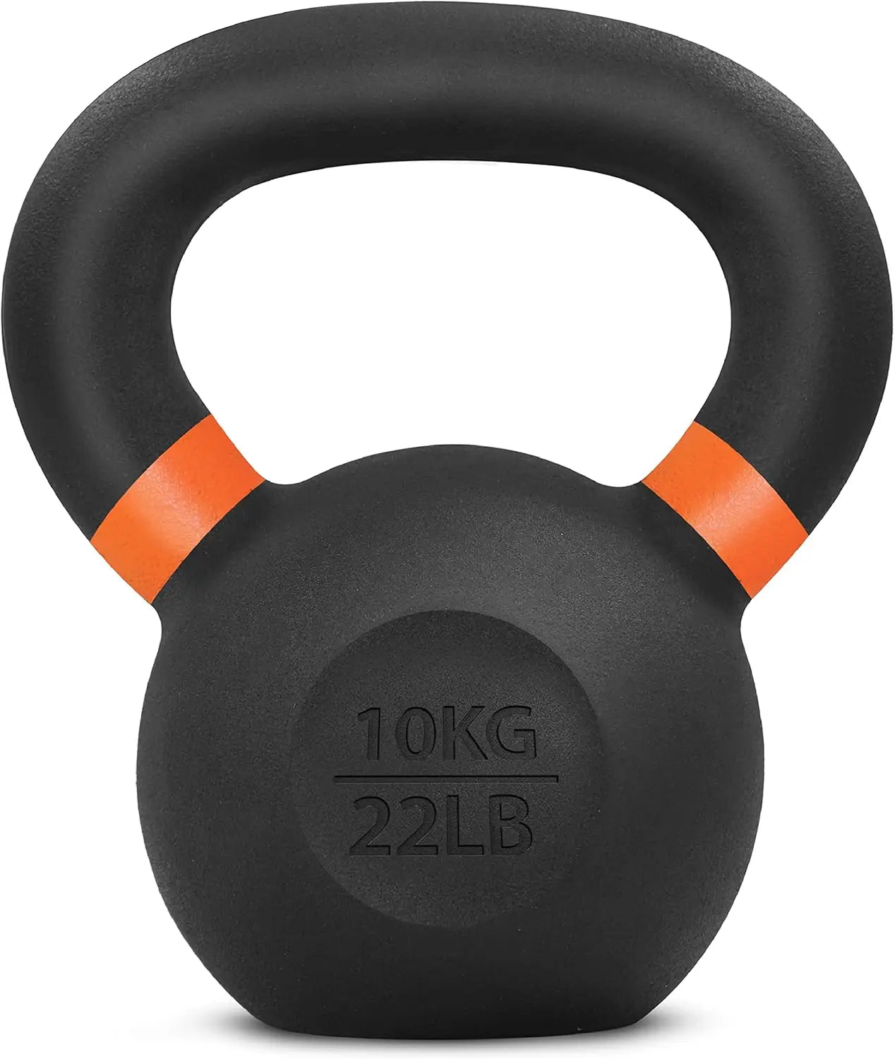 Powder Coated Kettlebell with Non-Slip Handle and Flat Bottom for Strength Training, 9lb to 71lb Options
