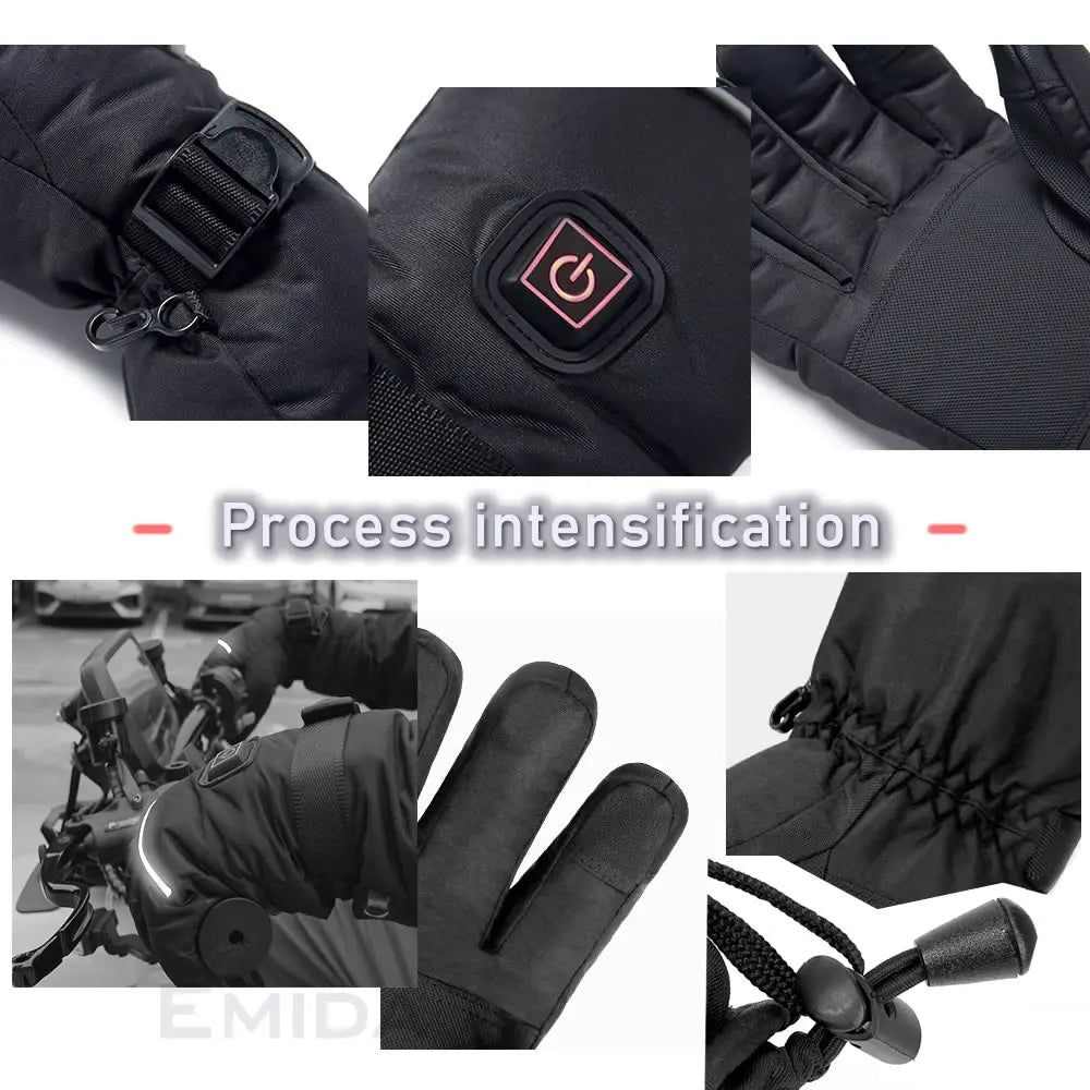 HG08 Outdoor Electric Heating Gloves Waterproof Guantes Touch Screen Li-Polymer Battery Riding Hiking Camping Motorbike Racing