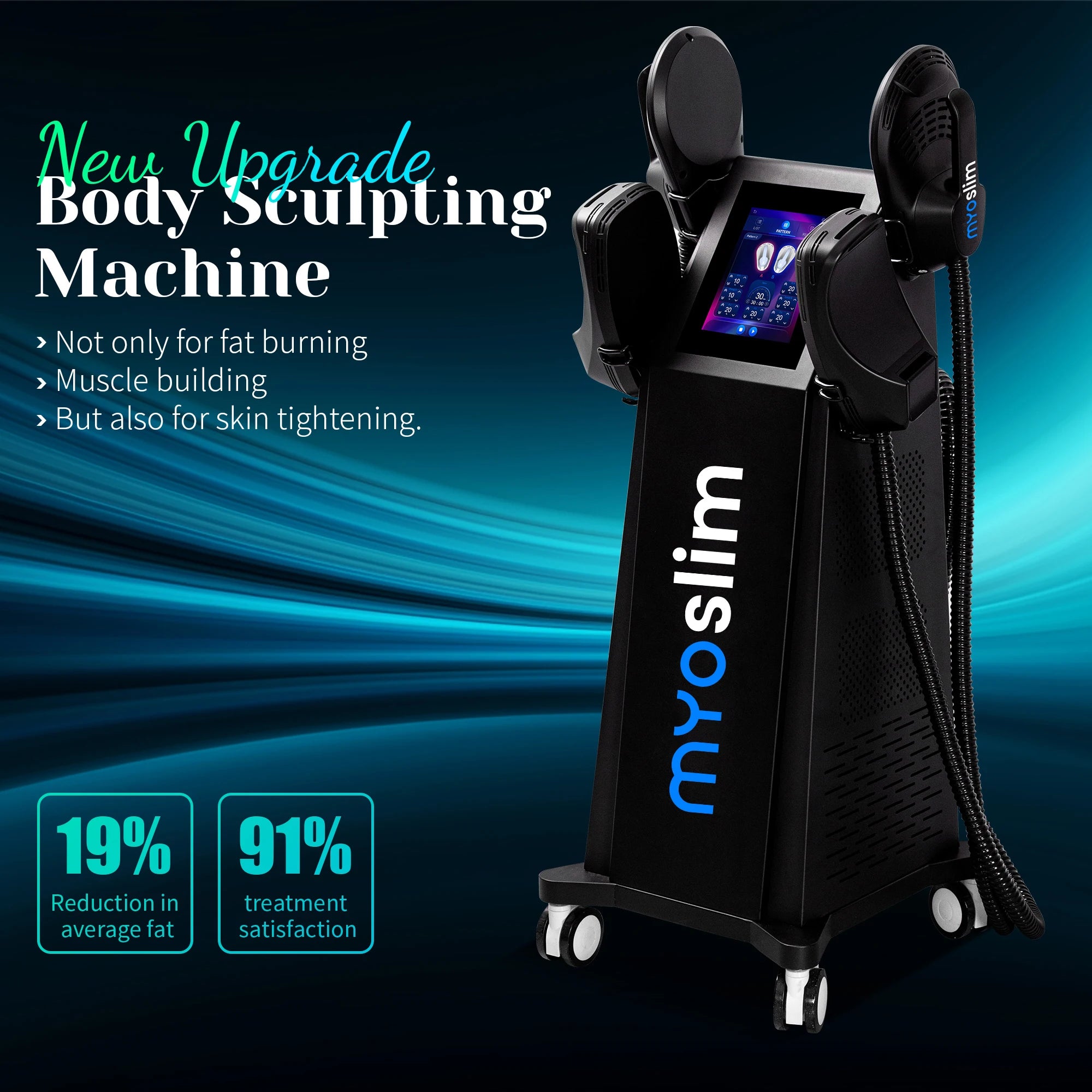 EMS Body Shaping Muscle Stimulation Shaping Machine NEO RF Shaping Therapy Device 6500W Shaping Fat Reduction Electromagnetic