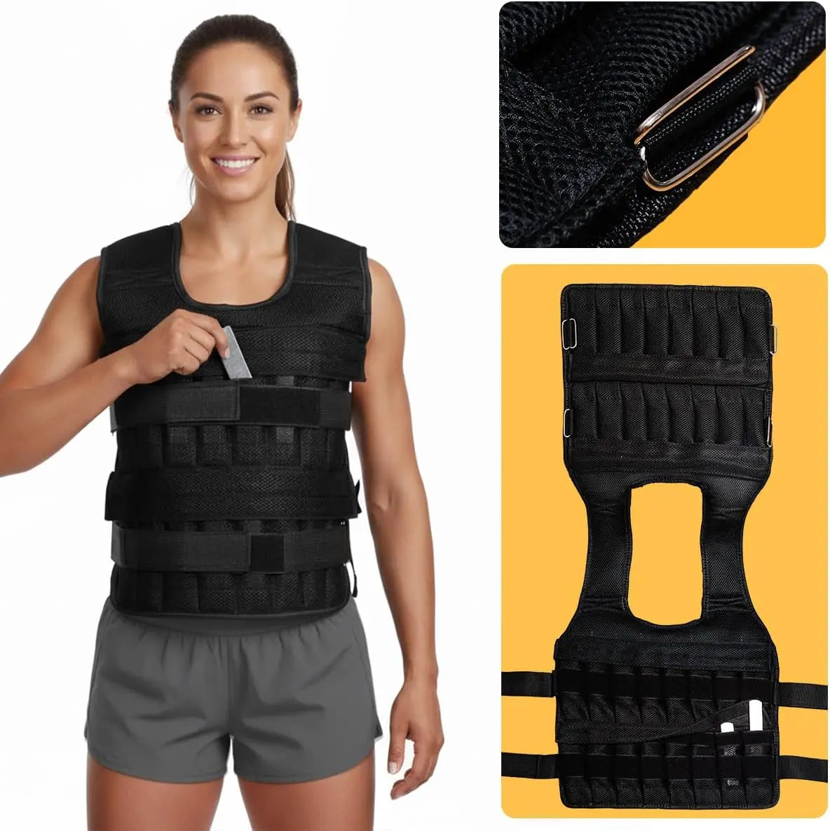 Adjustable 20kg Weight Vest Resistance Fits Men & Women Weight Training Vest Comfortable Strength Training Running Fitness
