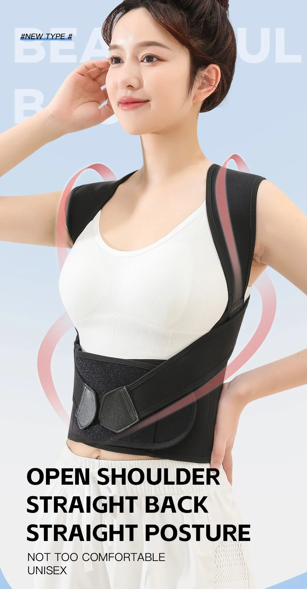 Back Brace Posture Corrector for Women & Men Back Lumbar Support Shoulder Posture Support for Improve Posture & Back Pain Relief