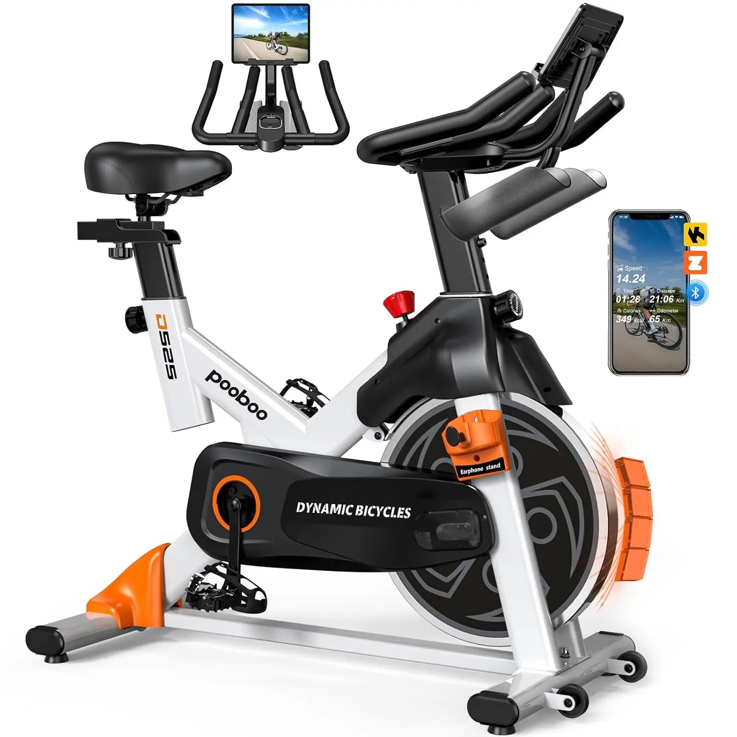 Magnetic Exercise Bike, Quiet Stationary Bike with APP and 350lbs Weight Capacity, Indoor Cycling Bike with LCD, Customized
