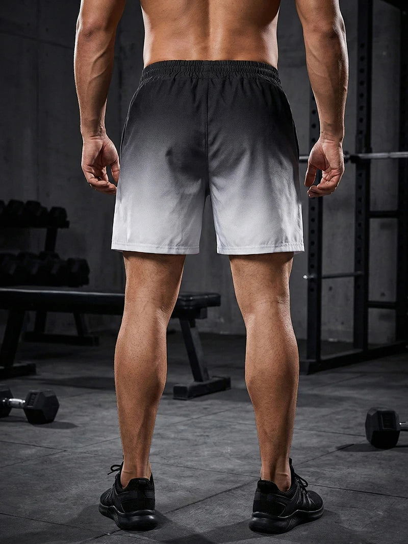 Men's Gym Workout Running Shorts with Zipper Pockets Mesh Liner Summer Sports Athletic Quick Dry Stretchy Shorts Swim Trunks