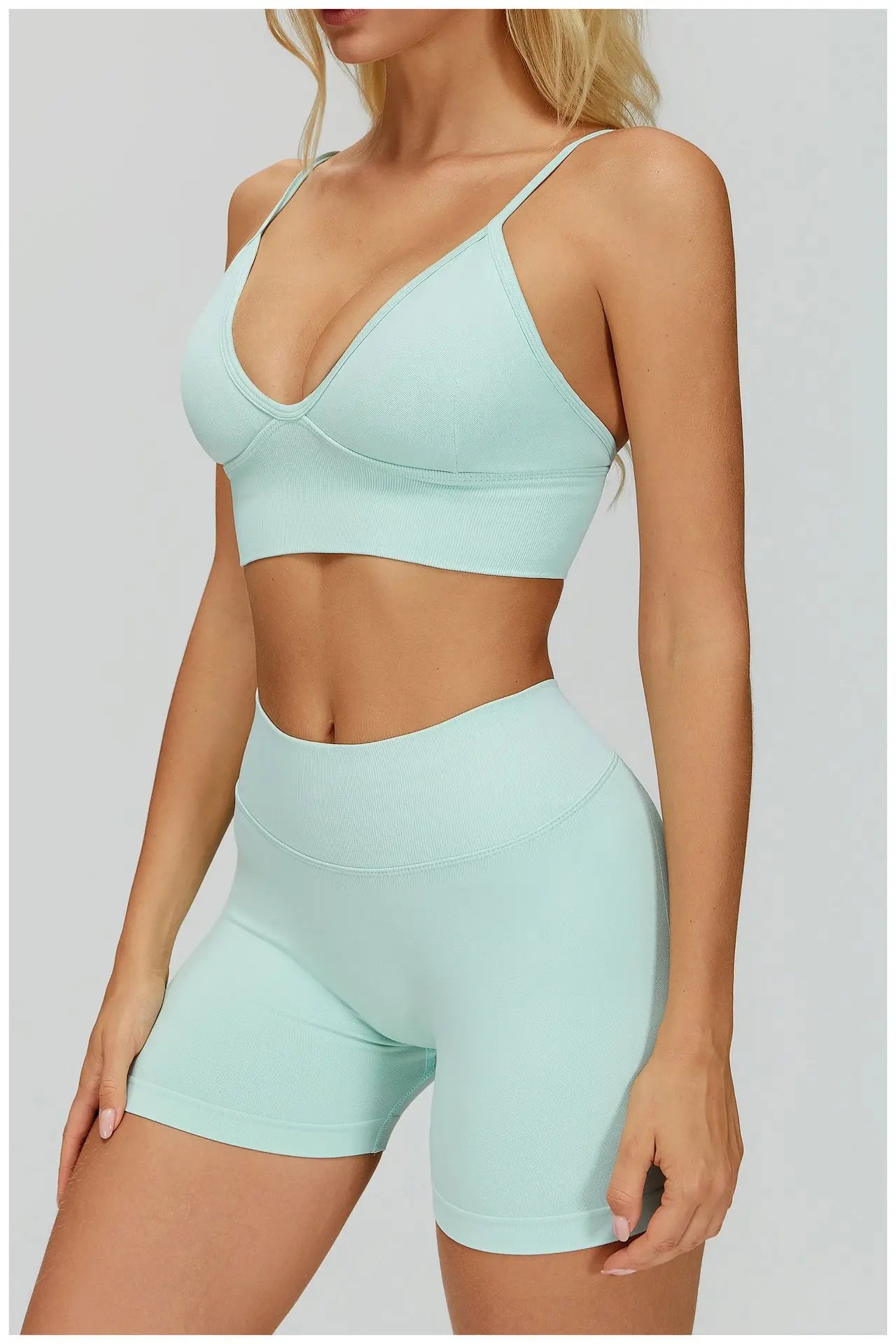 2/3PCS Seamless Yoga Set Gym Workout Suits Athletic Wear Women Legging Fitness Bra Crop Top Long Sleeve Sports Suits Sportswear