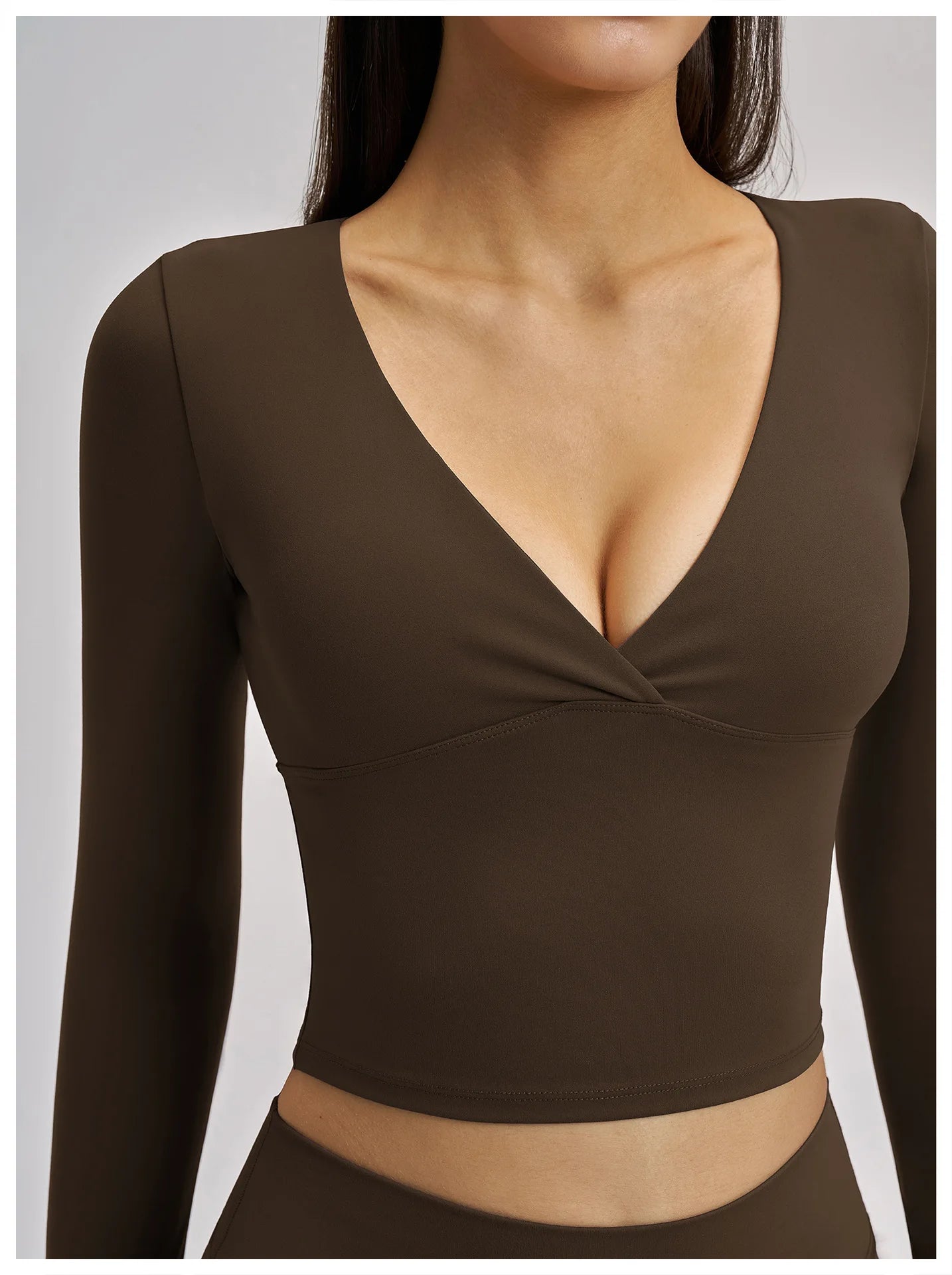 JUREN Yoga Long Sleeve Workout Top Gym Pilates Clothes Women Active Wear Sports Shirt Elastic Fitness Yoga Casual Running Shirts