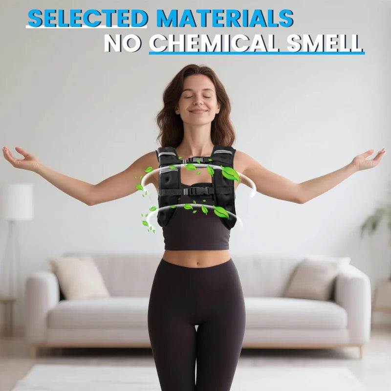 Weighted Vest，Men 6 Pound/8 Pound/12 Pound/16 Pound/20 Pound/30 Pound，Women with reflective stripes，Adjustable Weighted Vest，Sui