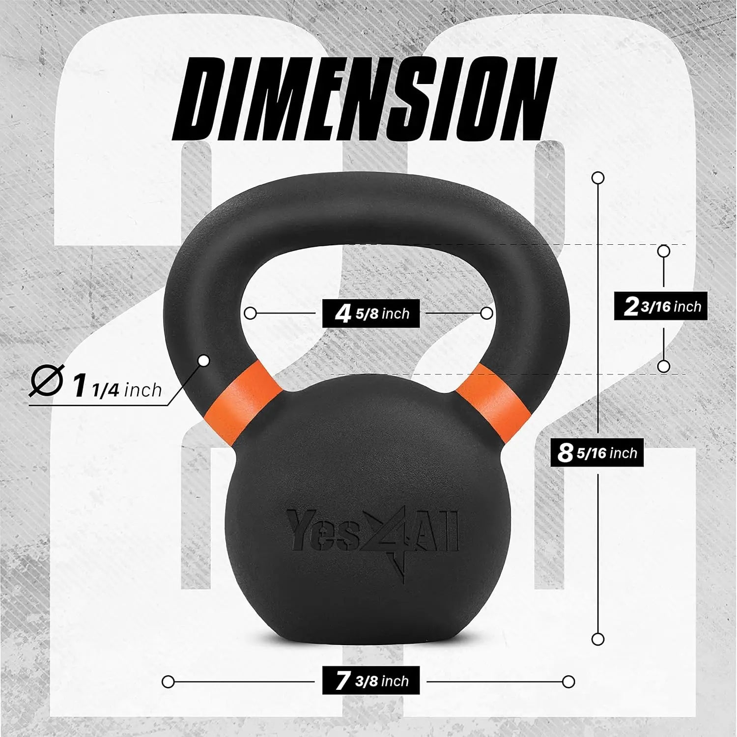 Powder Coated Kettlebell with Non-Slip Handle and Flat Bottom for Strength Training, 9lb to 71lb Options