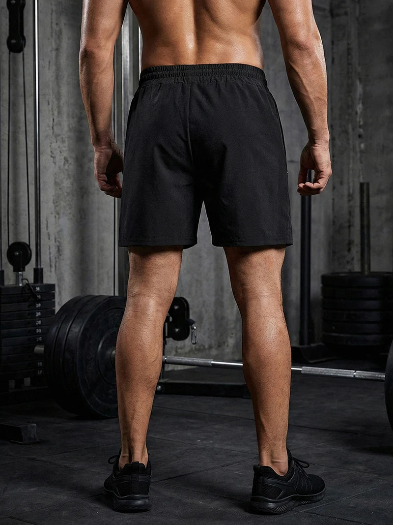 Men's Gym Workout Running Shorts with Zipper Pockets Mesh Liner Summer Sports Athletic Quick Dry Stretchy Shorts Swim Trunks