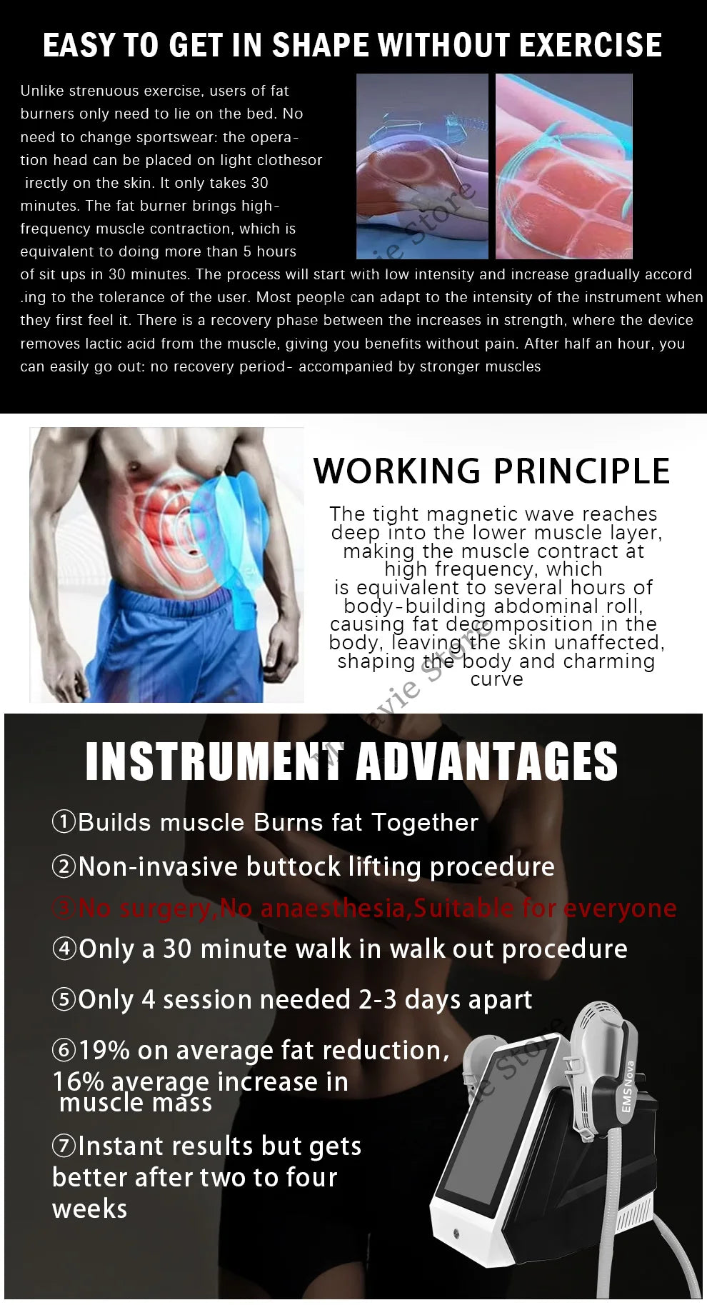 EMSZERO Portable Ems Machines Full Body Sculpting Device MuscleStimulator Slimming Professional Zero RF NEO NOVA Shaping