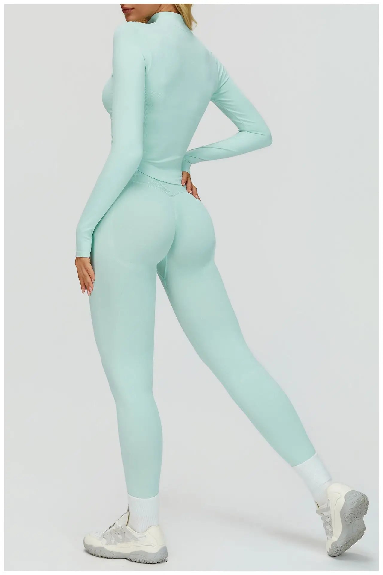 2/3PCS Seamless Yoga Set Gym Workout Suits Athletic Wear Women Legging Fitness Bra Crop Top Long Sleeve Sports Suits Sportswear