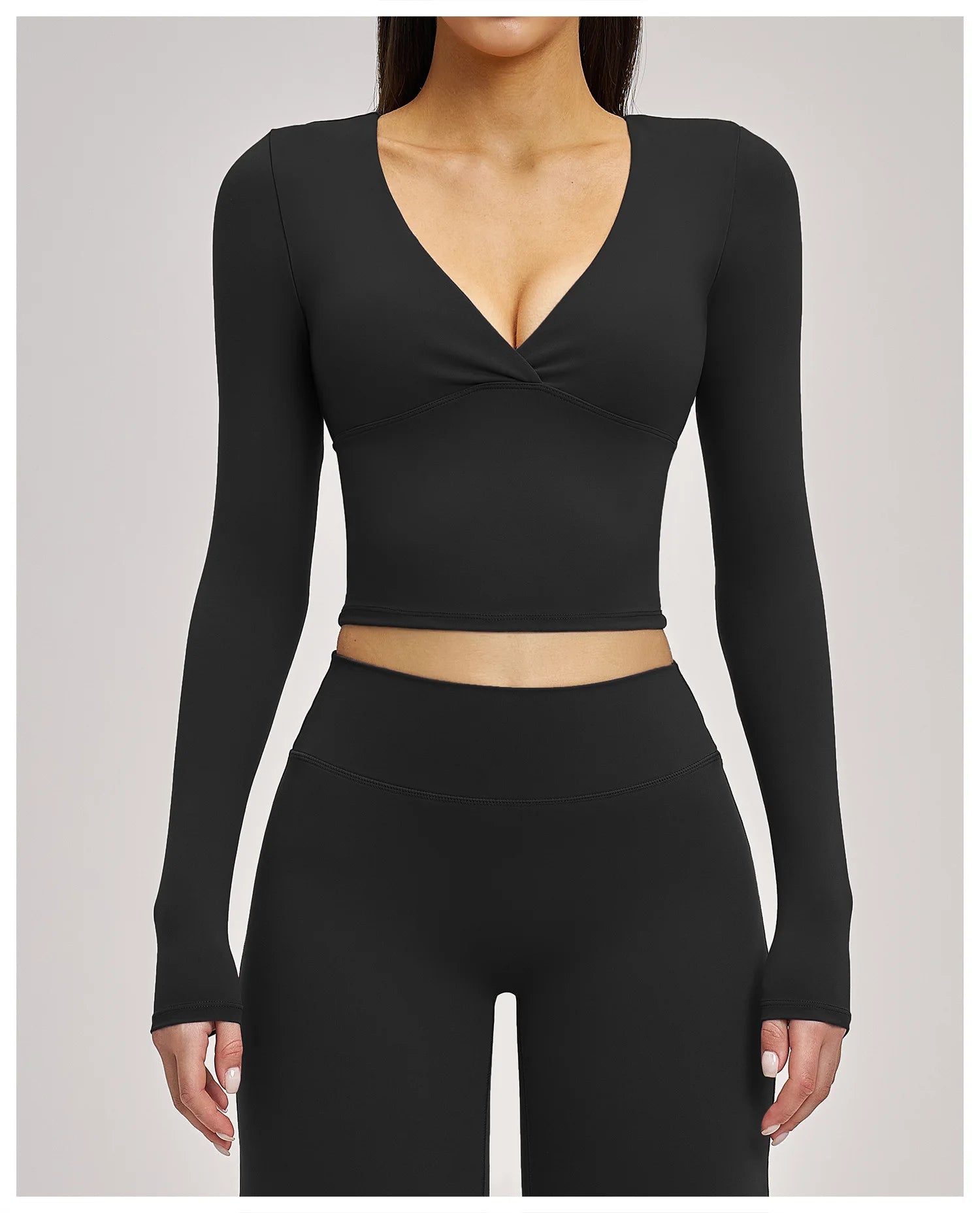 JUREN Yoga Long Sleeve Workout Top Gym Pilates Clothes Women Active Wear Sports Shirt Elastic Fitness Yoga Casual Running Shirts