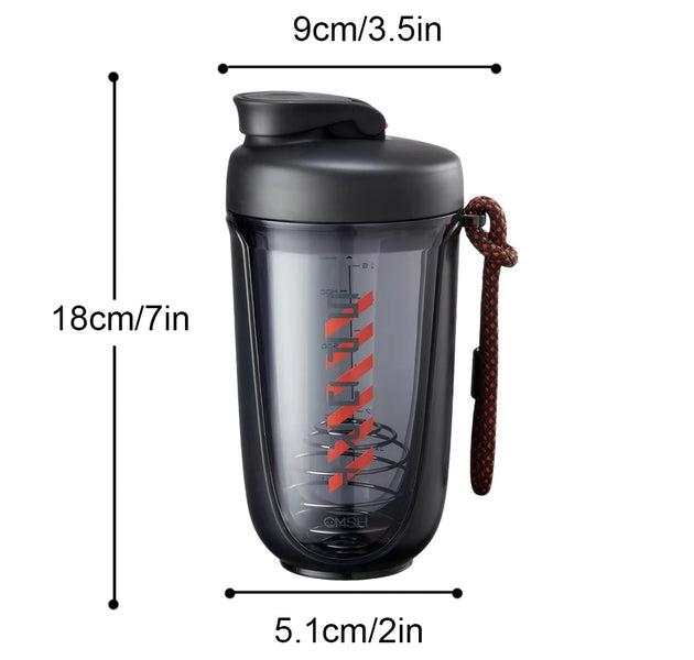 590ml Sports Shaker Bottles with Shaker Ball Drink Shake Bottle Leak Proof Whey Protein Powder Mixer Bottle for Indoor Outdoor