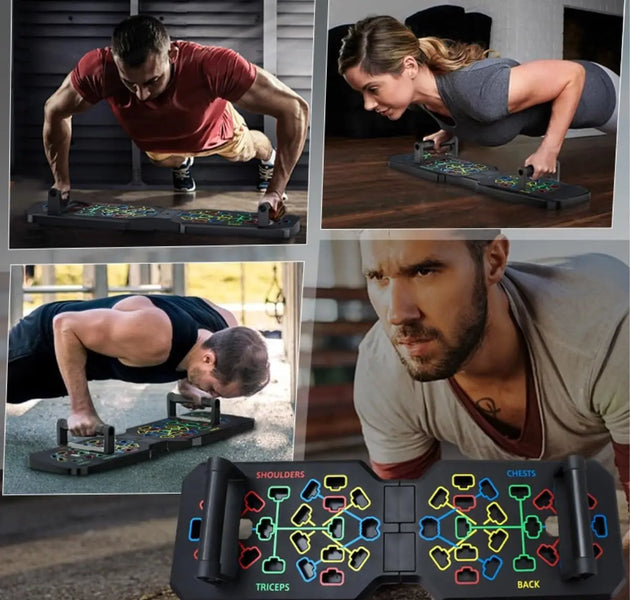 Portable Multifunctional Push-up Board Set With Handles Foldable Fitness Equipment For Chest Abdomen Arms And Back Training