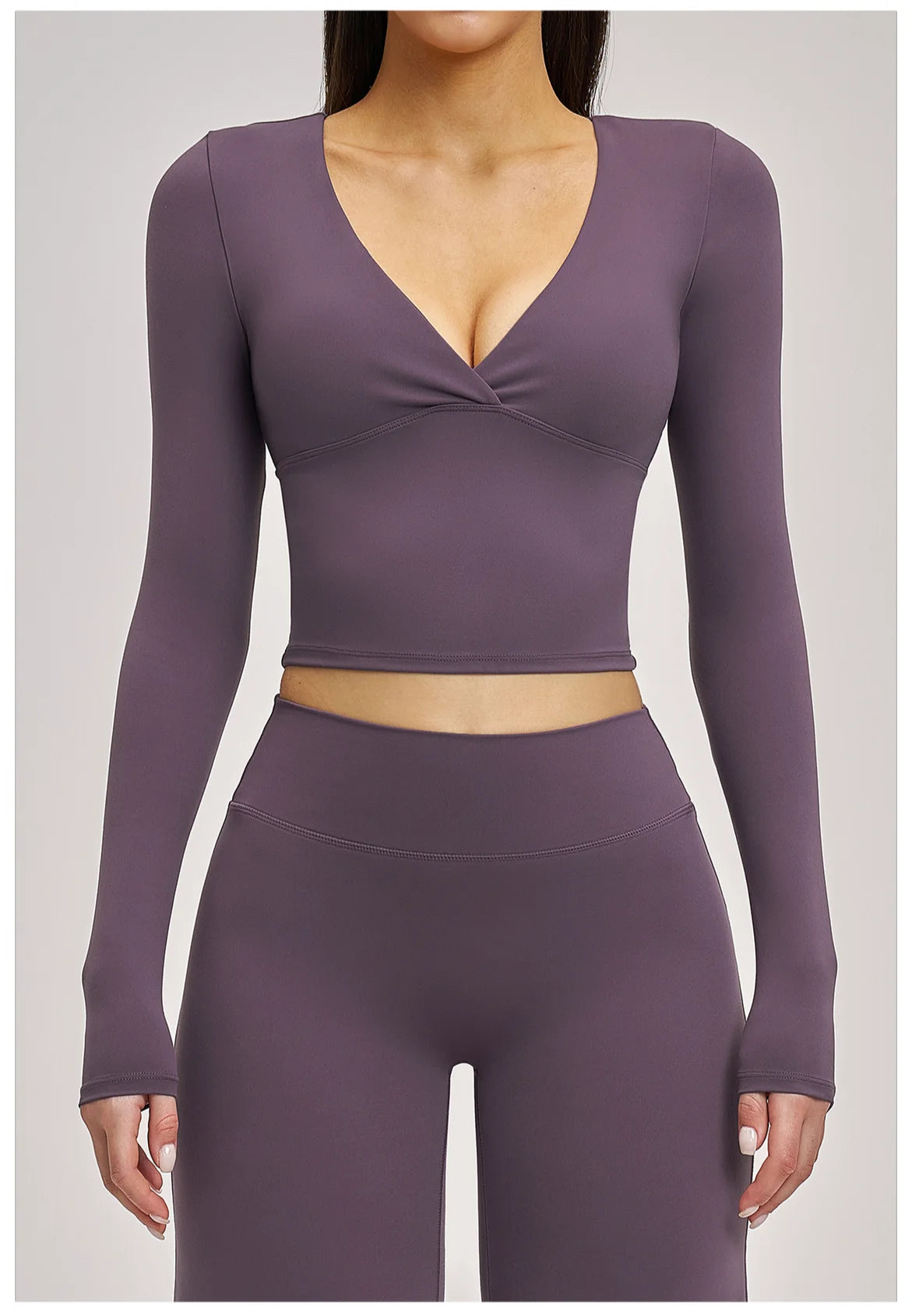 JUREN Yoga Long Sleeve Workout Top Gym Pilates Clothes Women Active Wear Sports Shirt Elastic Fitness Yoga Casual Running Shirts