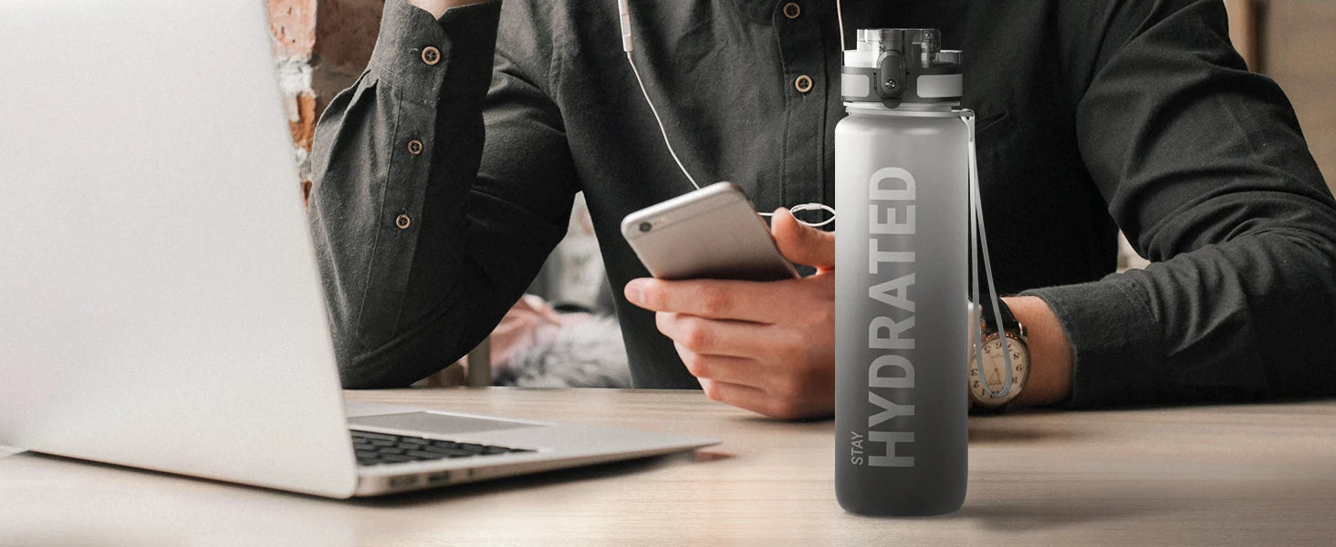 32oz Water Bottle Motivational Sport Water Bottle Leakproof Drinking Bottles Outdoor Sports Travel Kettle Drinking Water Bottle