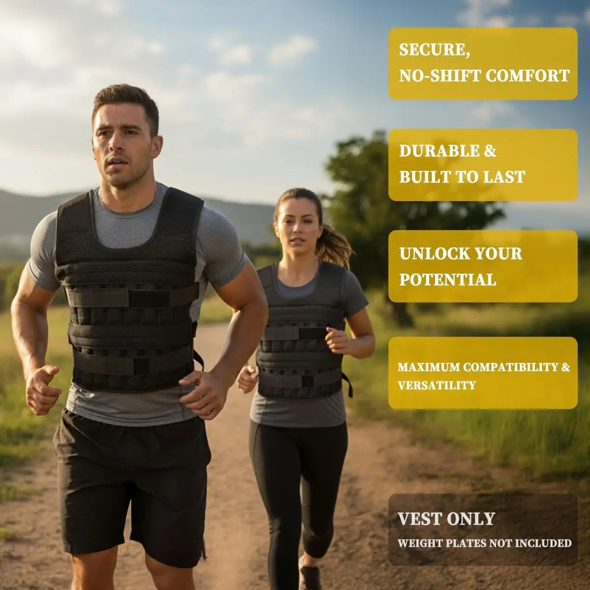 Adjustable 20kg Weight Vest Resistance Fits Men & Women Weight Training Vest Comfortable Strength Training Running Fitness