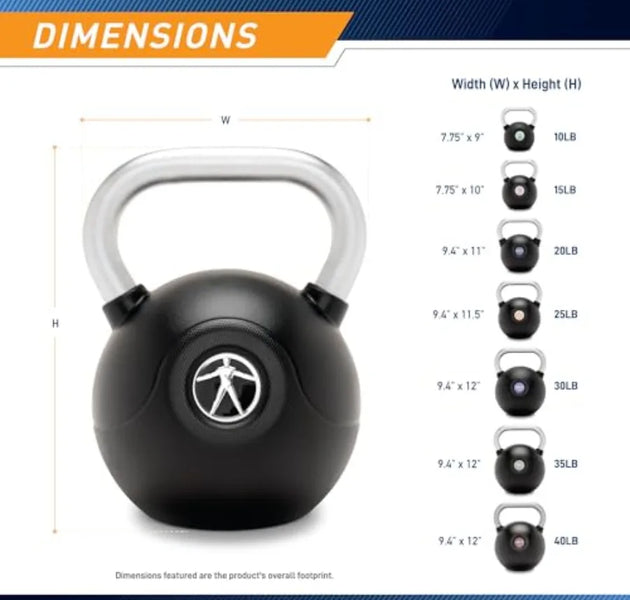 Marcy Commercial Grade PU Coated Kettlebell 10 to 40 LB Single Weights with Textured Steel Handle Flat Base for Full Body Stren