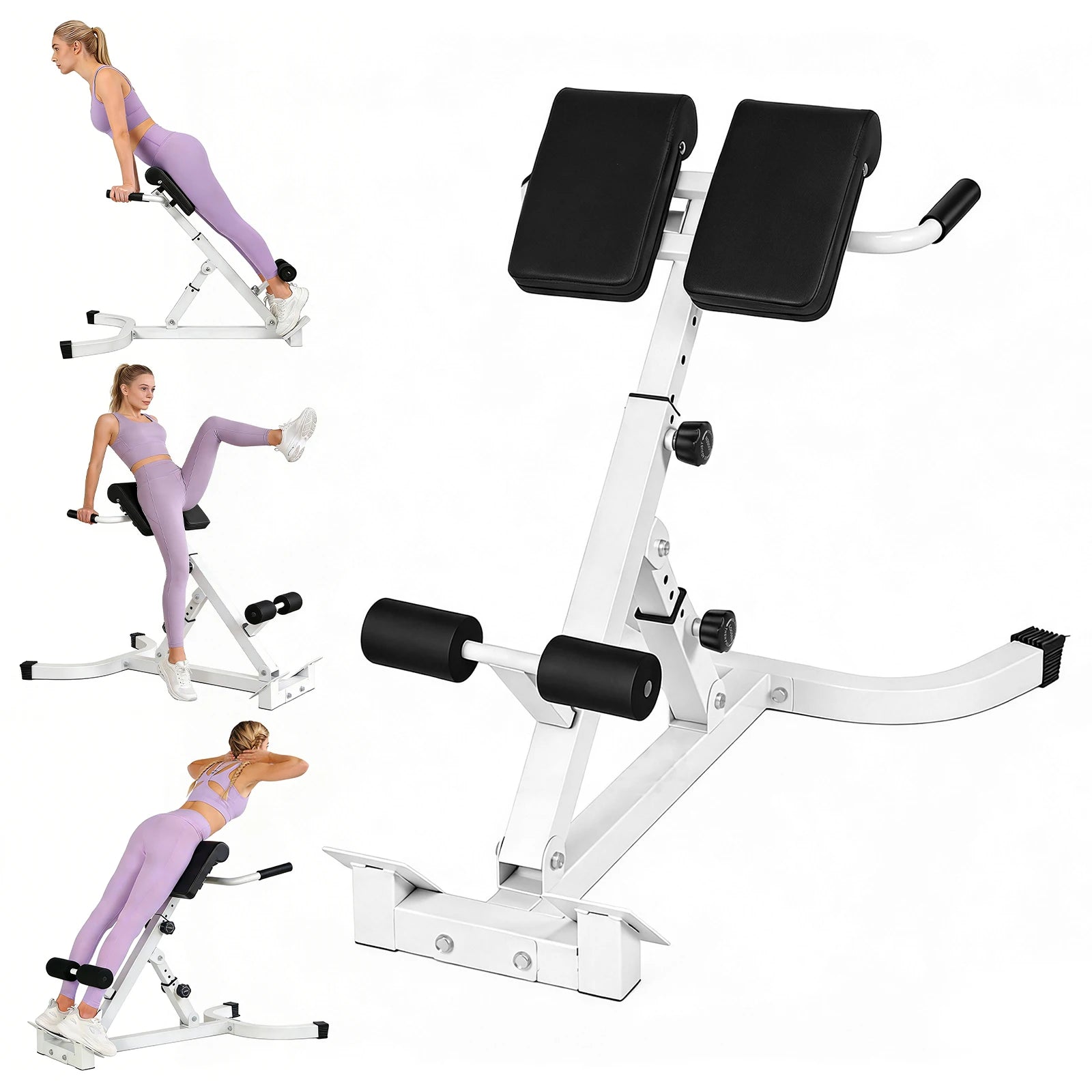 Roman Chair Foldable Multi-Functional Weight Bench Adjustable Multi-Purpose Workout Equipment for Home Gym