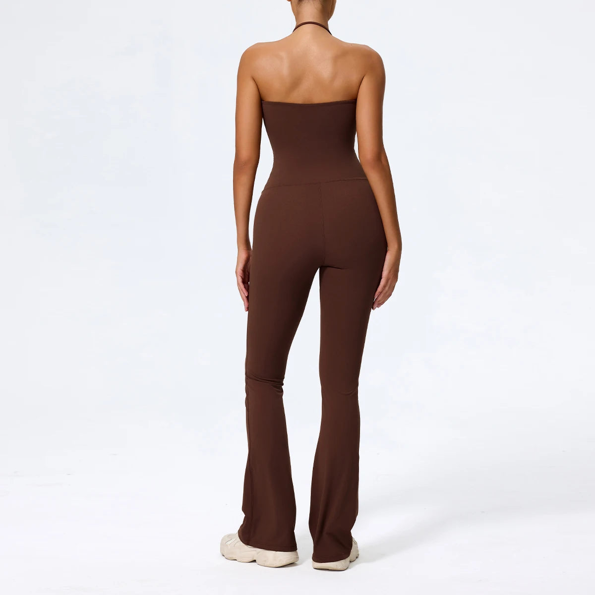 Ctenkevet New Women Sleeveless Hang Neck Jumpsuit Backless Flared Activewear Female Yoga Clothes Sport Outfit For Woman Overalls