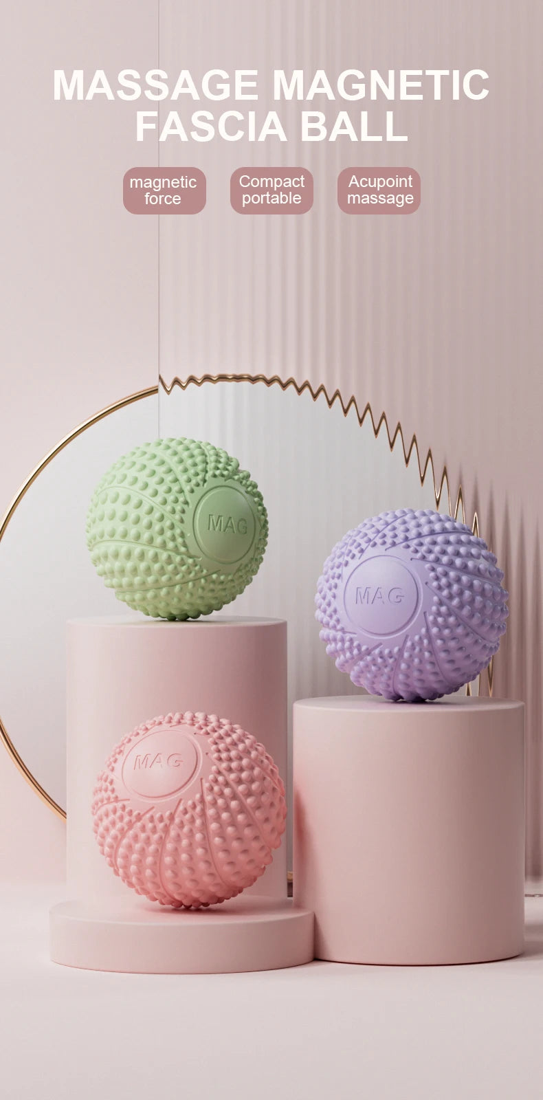 7cm Hand Magnetic Therapy Spiky Hand Foot Massage Ball Relax Body Reduce Pressure Pocket Massager Health Care Tool