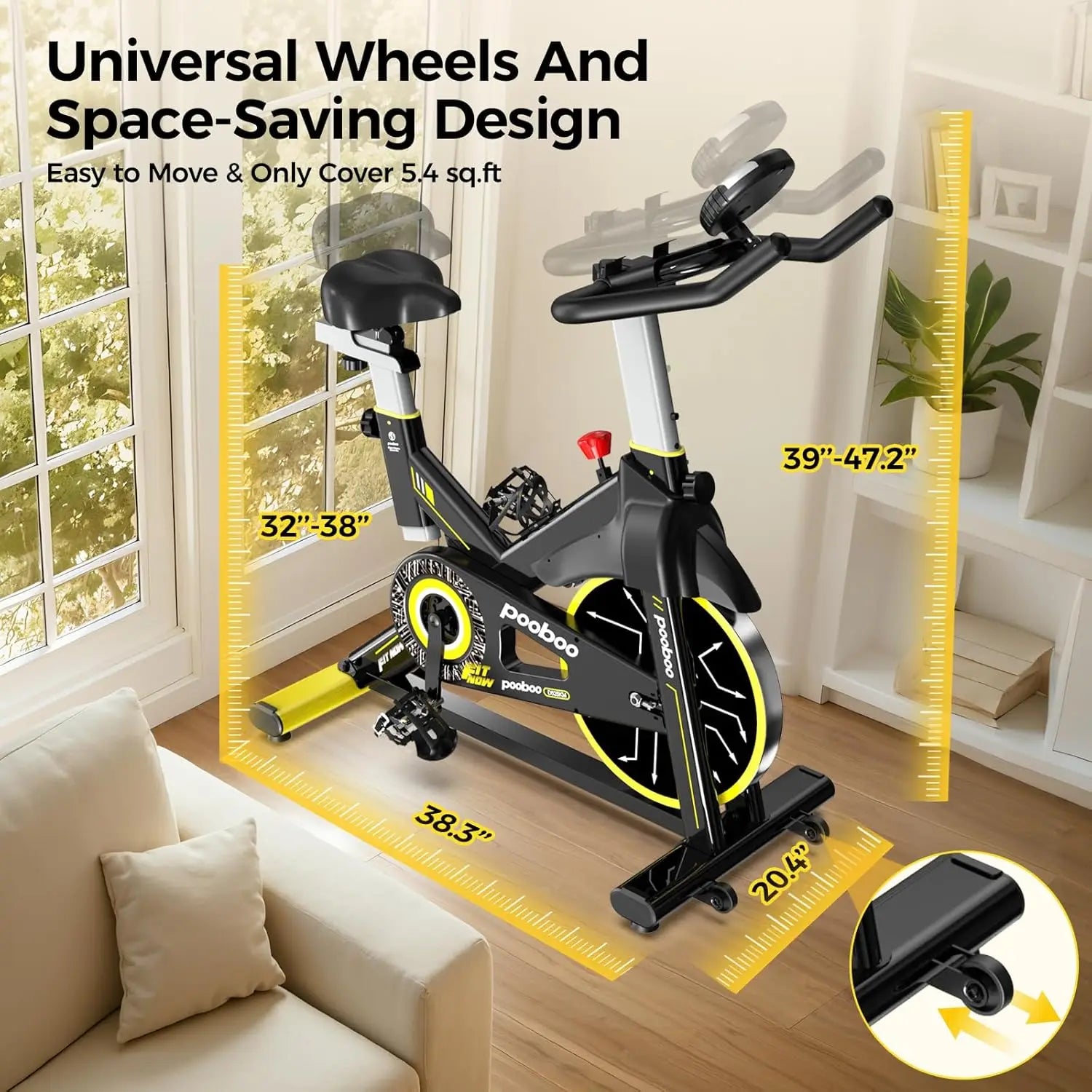 Magnetic Exercise Bike, Quiet Stationary Bike with APP and 350lbs Weight Capacity, Indoor Cycling Bike with LCD, Customized