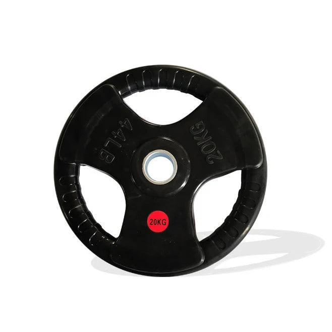 Weightlifting Hard Pull Rubber Barbell Plates Large Hole Bar Barbell Plates Three Hole Handheld Barbell