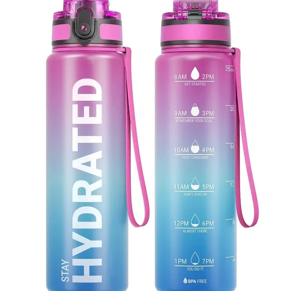 32oz Water Bottle Motivational Sport Water Bottle Leakproof Drinking Bottles Outdoor Sports Travel Kettle Drinking Water Bottle