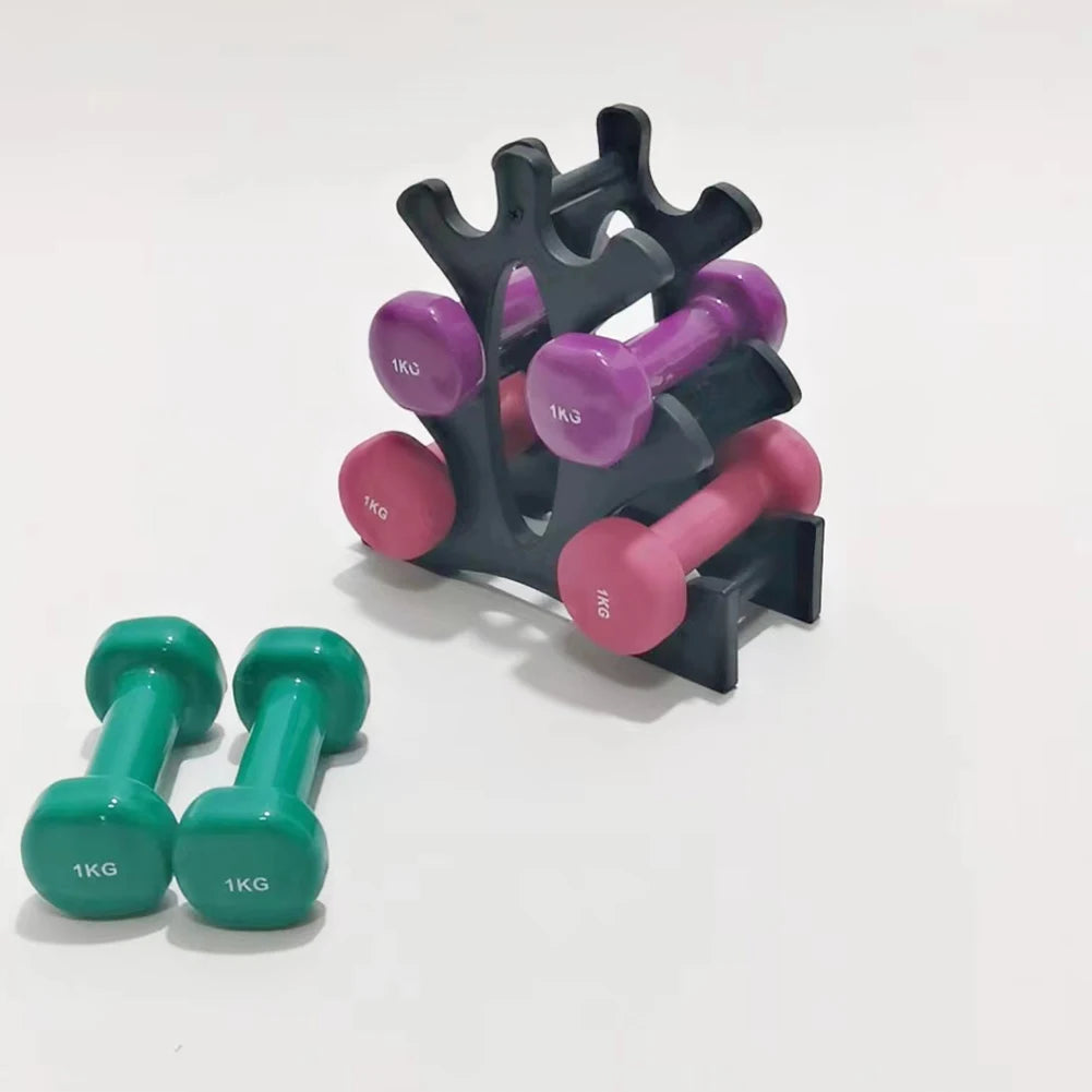 Weight Storage Organizer 3 Tier Dumbbell Holder Compact Dumbbell Rack Stand Only Small for Home Gym Organization